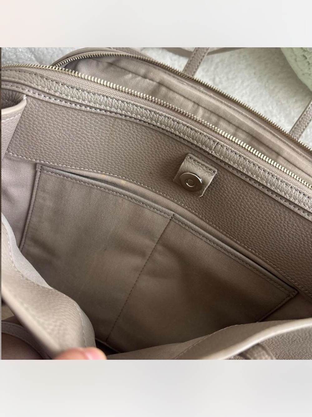 Quince Italian Leather Triple Compartment Work Tote - Picture 7 of 8